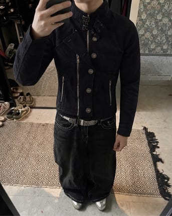 Y2K D.I.A JAPAN DENIM BUCKLE UTILITY JACKET