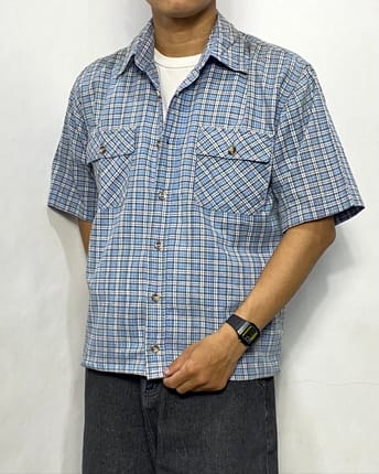 YOM 2pocket plaid boxy shirt