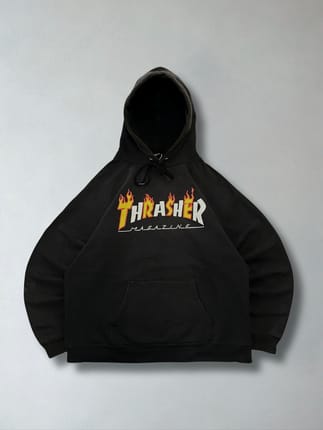Thrasher Flame Mag Logo Spellout Hoodie