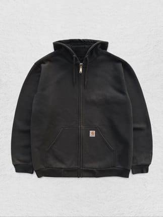 CARHARTT RAIN DEFENDER ZIP UP HOODIE BLACK WASHED