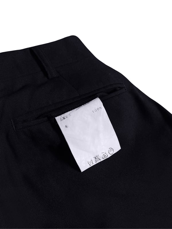 Basic japanesel wool tailored trousers black regular fit pan, foto 3