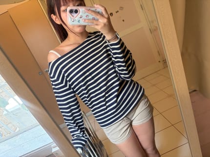 MUJI striped off shoulder long sleeve