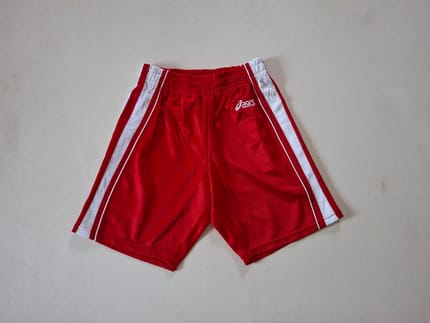 CELANA PENDEK BASKET ASICS MERAH ORIGINAL 100%