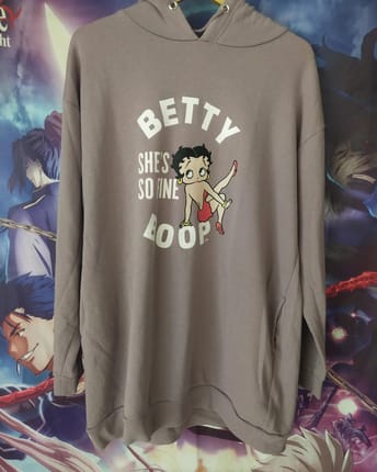 Betty Boop x Denifits Graphic Lilac Hoodie Kartun