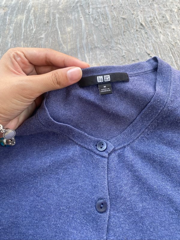 Uniqlo Blue Crew Neck Cardigan, foto 2