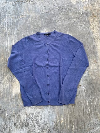 Uniqlo Blue Crew Neck Cardigan