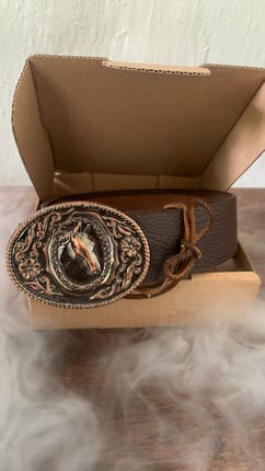 vintage belt horse buckle brass finishing