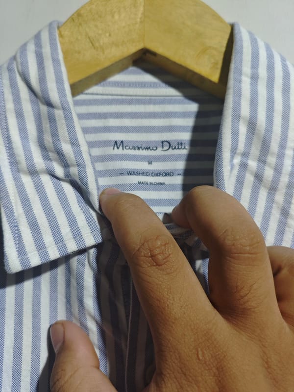 Kemeja Massimo Dutti Stripes Washed Oxford, foto 3