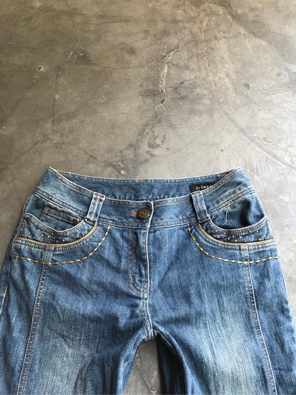 vtg 2000s joinus lowrise bootcut jeans denim y2k, foto 7