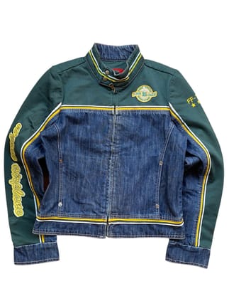 vintage ngene japanese biker denim jacket y2k