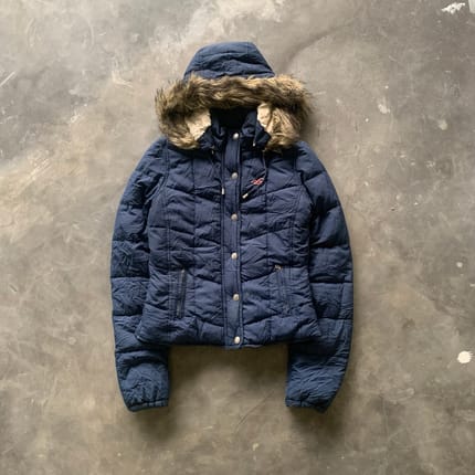 Hollister Fur Hooded Down Jacket
