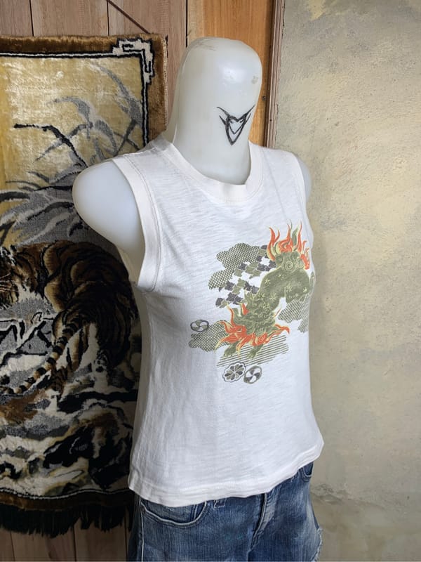 peda & mada White Oriental Lion Baby Sleeveless (S), foto 2