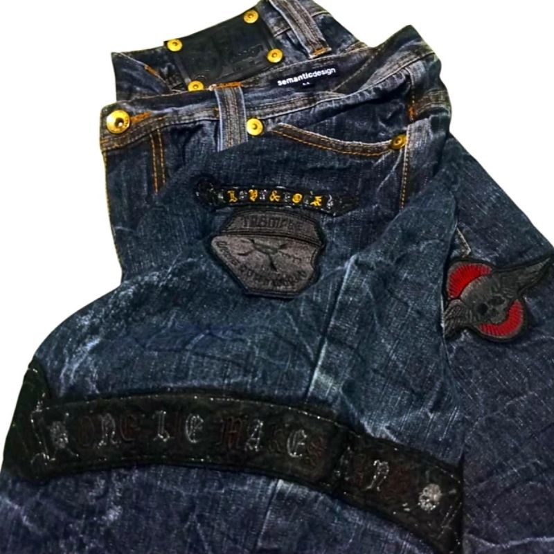Semantic Design Y2K Avant Garde Short Pria black gray, foto 6