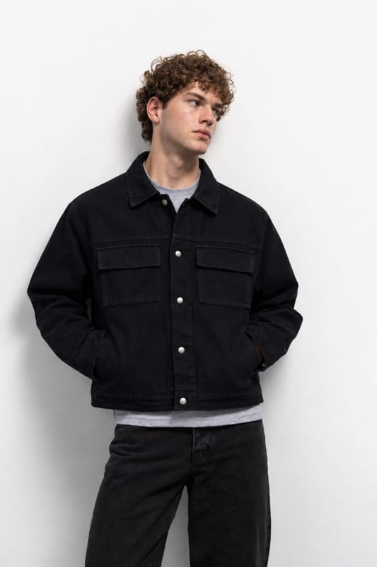 TRUCKER DENIM JACKET CASUAL ROGERMOORE BLACK, foto 2