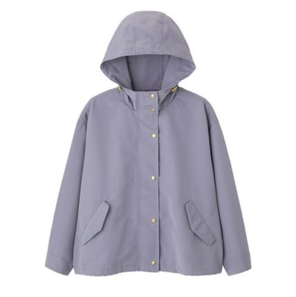 Jaket Cewek GU Short Parka Boxy Gemoy Lilac Second