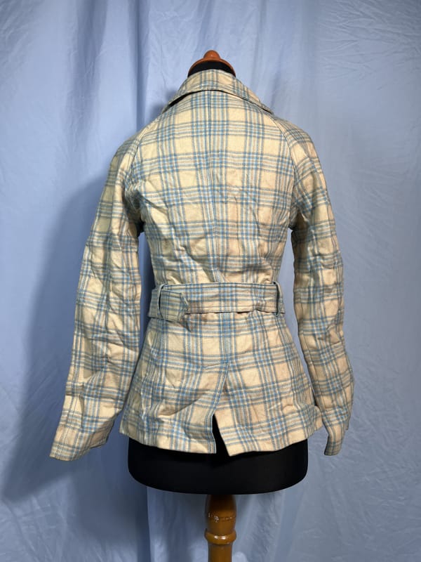 Trench Coat Motif Kotak Biru, foto 3