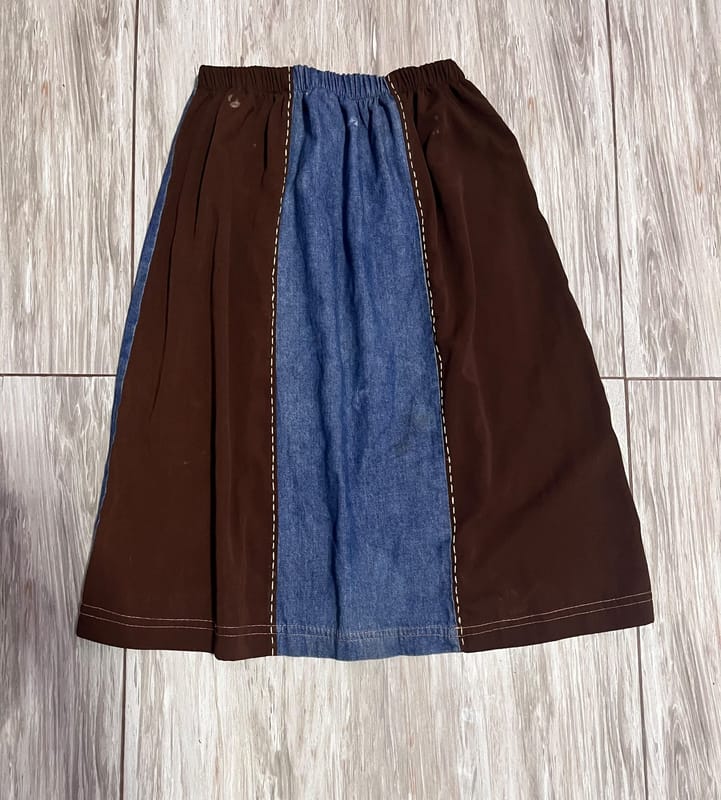 Rok Midi Kombinasi Denim dan Katun, foto 2