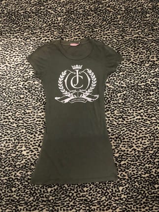 Juicy couture army green Y2K short sleeve shirt vintage