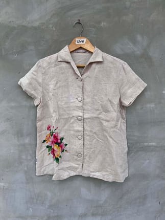 Vintage Mademoiselle non non floral shirt