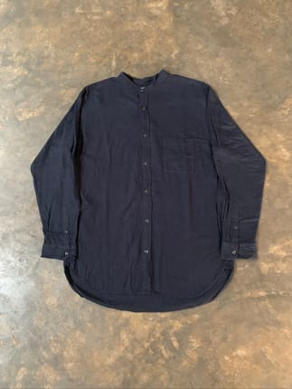 Global work flecee sanghai shirt collarless navy