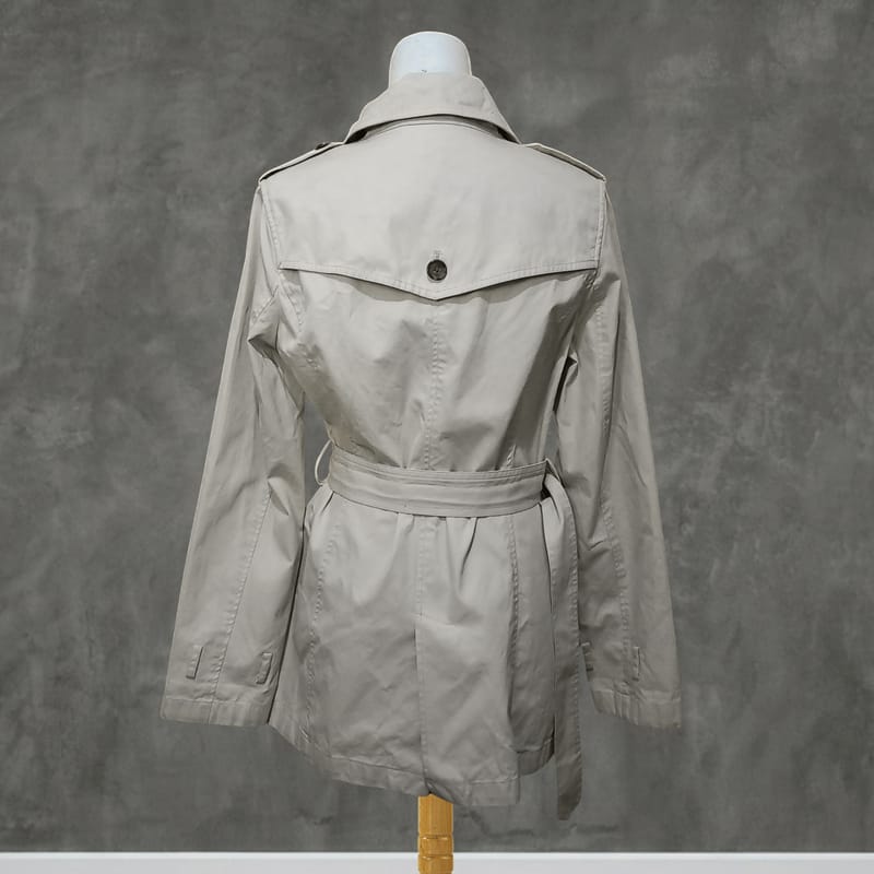 Natural beauty basic beige double-breasted trench coat, foto 4