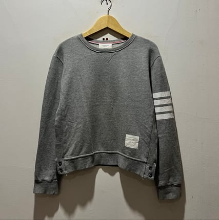Crewneck THOM BROWNE 4 Bar Classic Grey