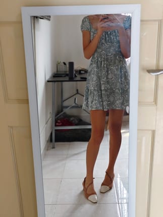 💚 [ FADEDROSE ] Sage Green Paisley Babydoll Dress
