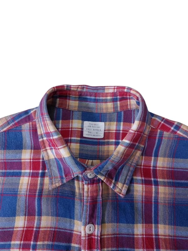 BACK NUMBER FLANEL SHIRT DOUBLE POCKET, foto 4