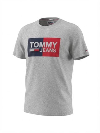 Kaos T-Shirt Tommy Jeans Grey Box Logo