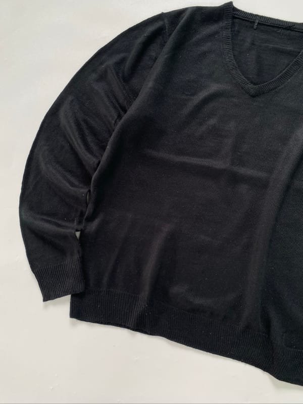 Knit V neck Basic black Q37, foto 3