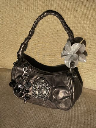 vintage y2k guess silver corona mini shoulder bag