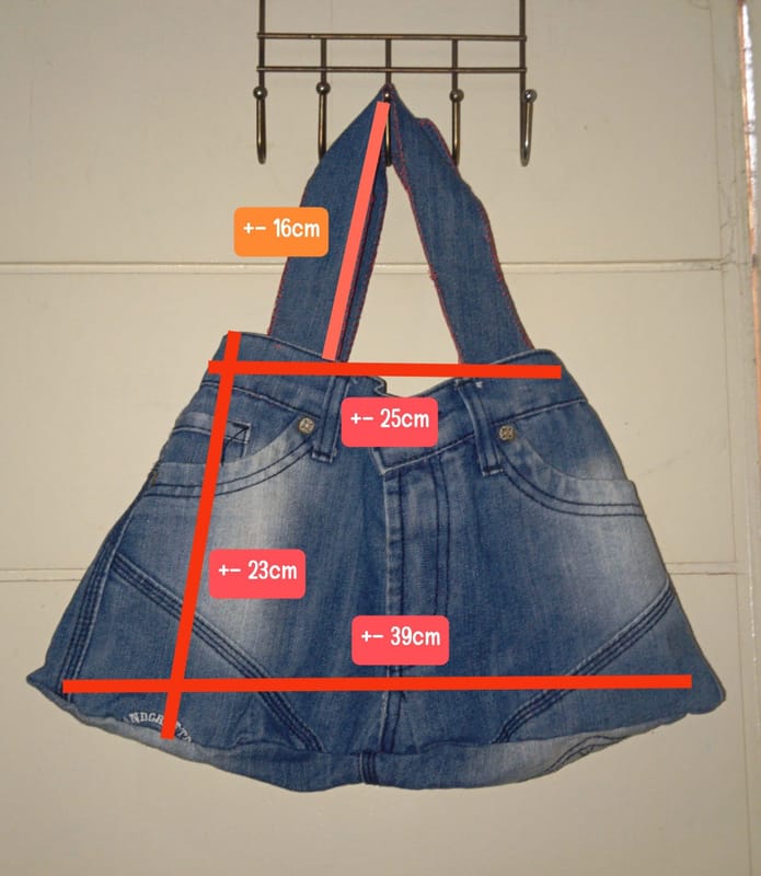 Handmade Upcycle Jeans Shoulder Bag, foto 3