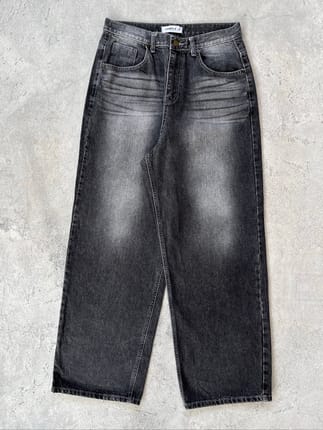 Triple J Seoul Faded Black Baggy Jeans