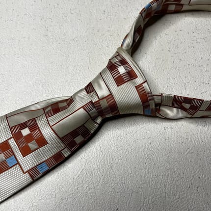 RETRO CREAM GEOMETRIC VINTAGE NECKTIE