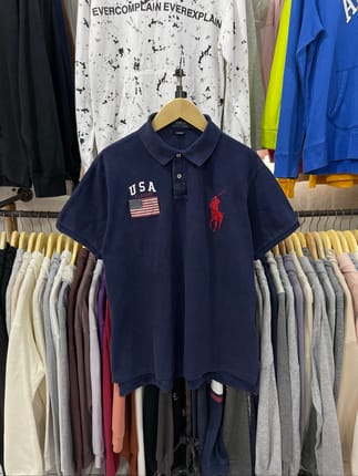 KAOS POLO/POLO SHIRT VINTAGE RALPH LAUREN USA BIG PONY NAVY