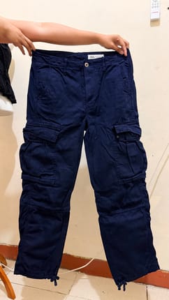 Zara Navy Cargo Pants