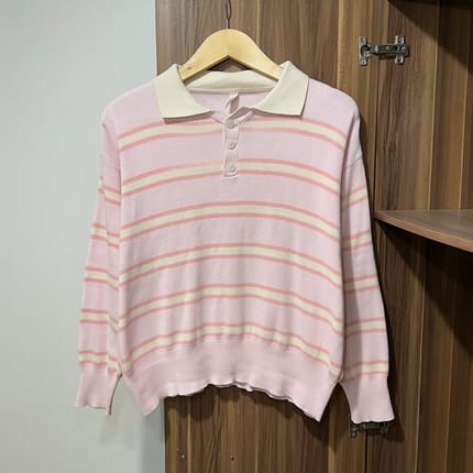 Nigoo linetta striped sweater knitwear wanita