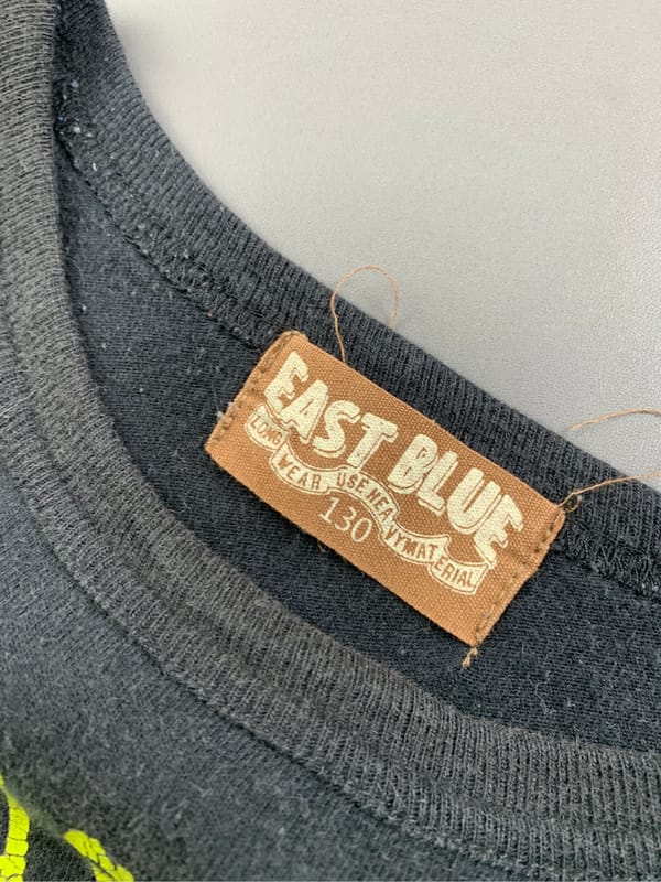 East Blue Black Vintage States Print Baby Tee (S), foto 9