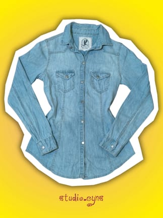 Kemeja Denim Blue