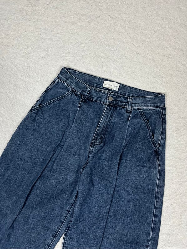 dark blue baggy pleated jeans, foto 4