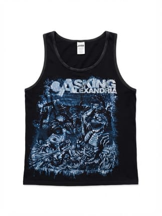Asking Alexandria Official Band Tank Top - Blue Zombie Art G