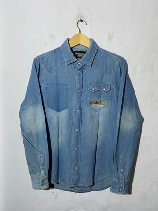 Von Dutch Motor Embroidered Western Shirt Long Sleeve Unisex