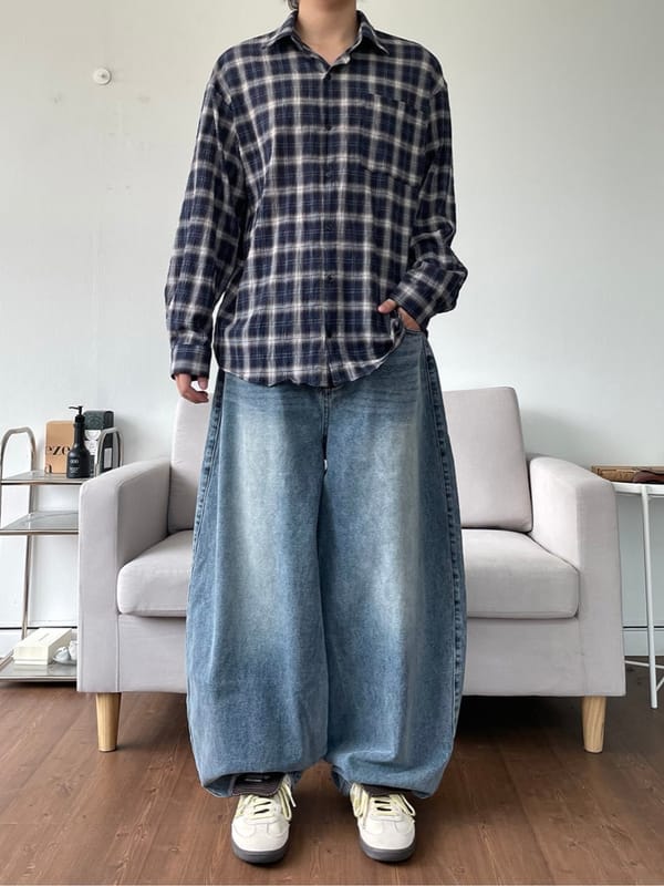 S-BIN BLUE WASHED BALLOON JEANS, foto 6
