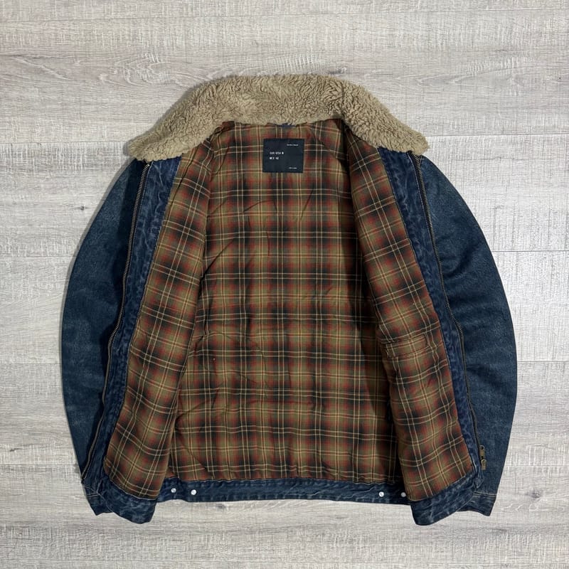 Zara man sherpa blanket lining jacket denim, foto 5