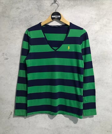 Longsleeve stripe polo ralph lauren sport women