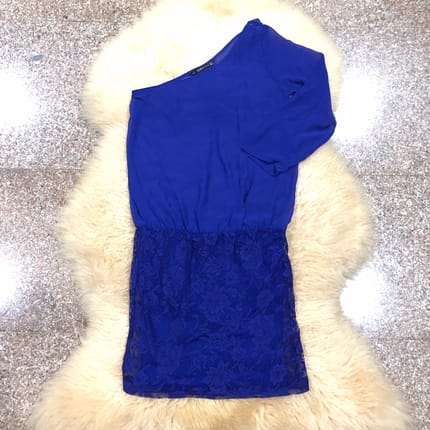 Zara Dress Biru Brokat Navy Blue Mini Dress