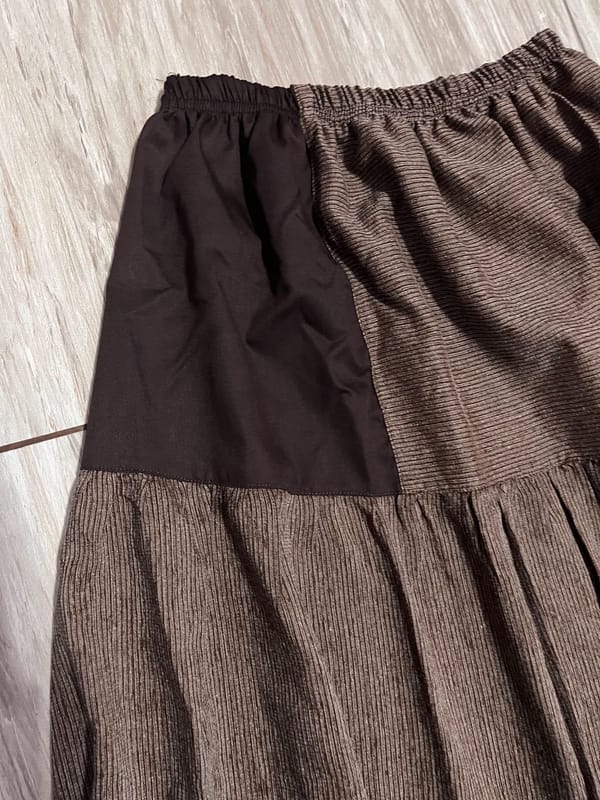Rok Midi Ruffle Perca - Earthy Brown, foto 3