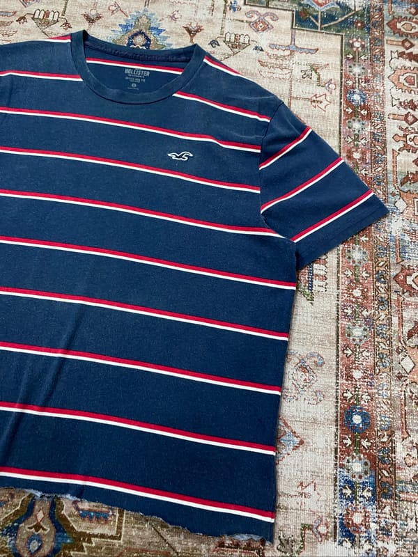Y2k T-shirt boxy stripe pattern hoIister, foto 4