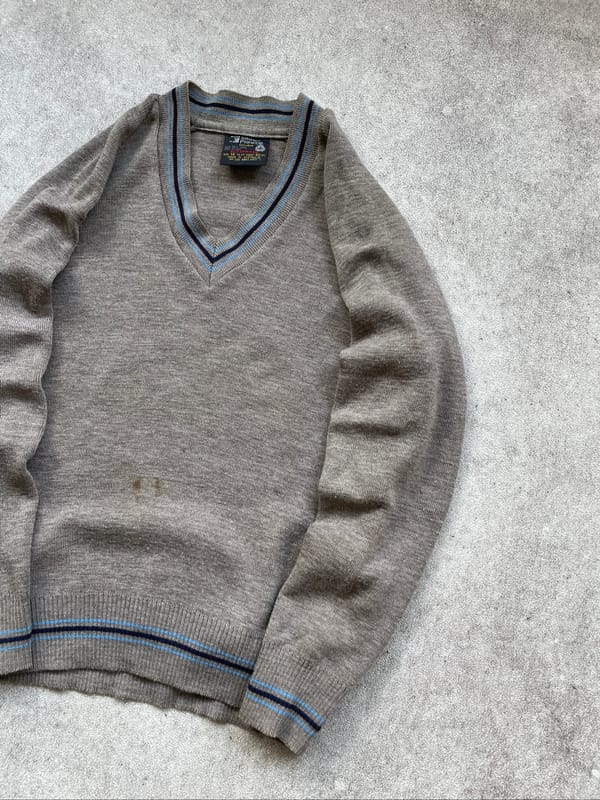 90s Silver Fleece V-Neck Wool sweater, foto 5