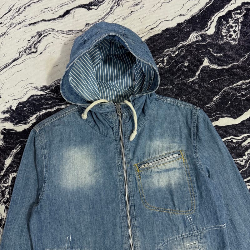 GRN tokyo japan chambray hooded jacket, foto 2